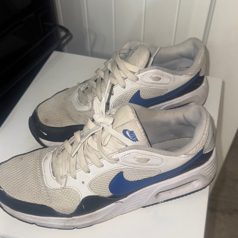 Nike Cream and Blue Athletic Shoes